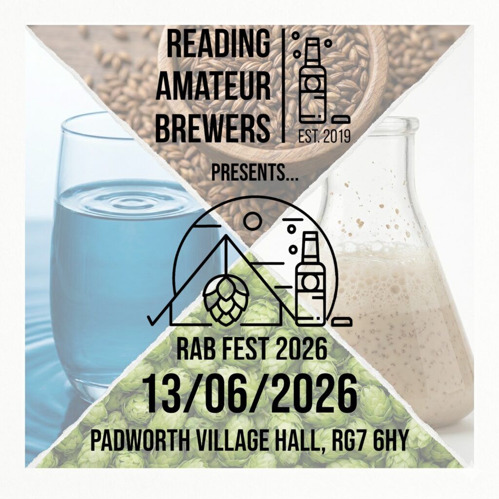 Reading Amateur Brewers Festival 2026 logo - a stylised hop cone with the text RABFest 2026